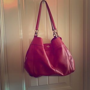 Coach Red Hobo Bag Large Three Compartment